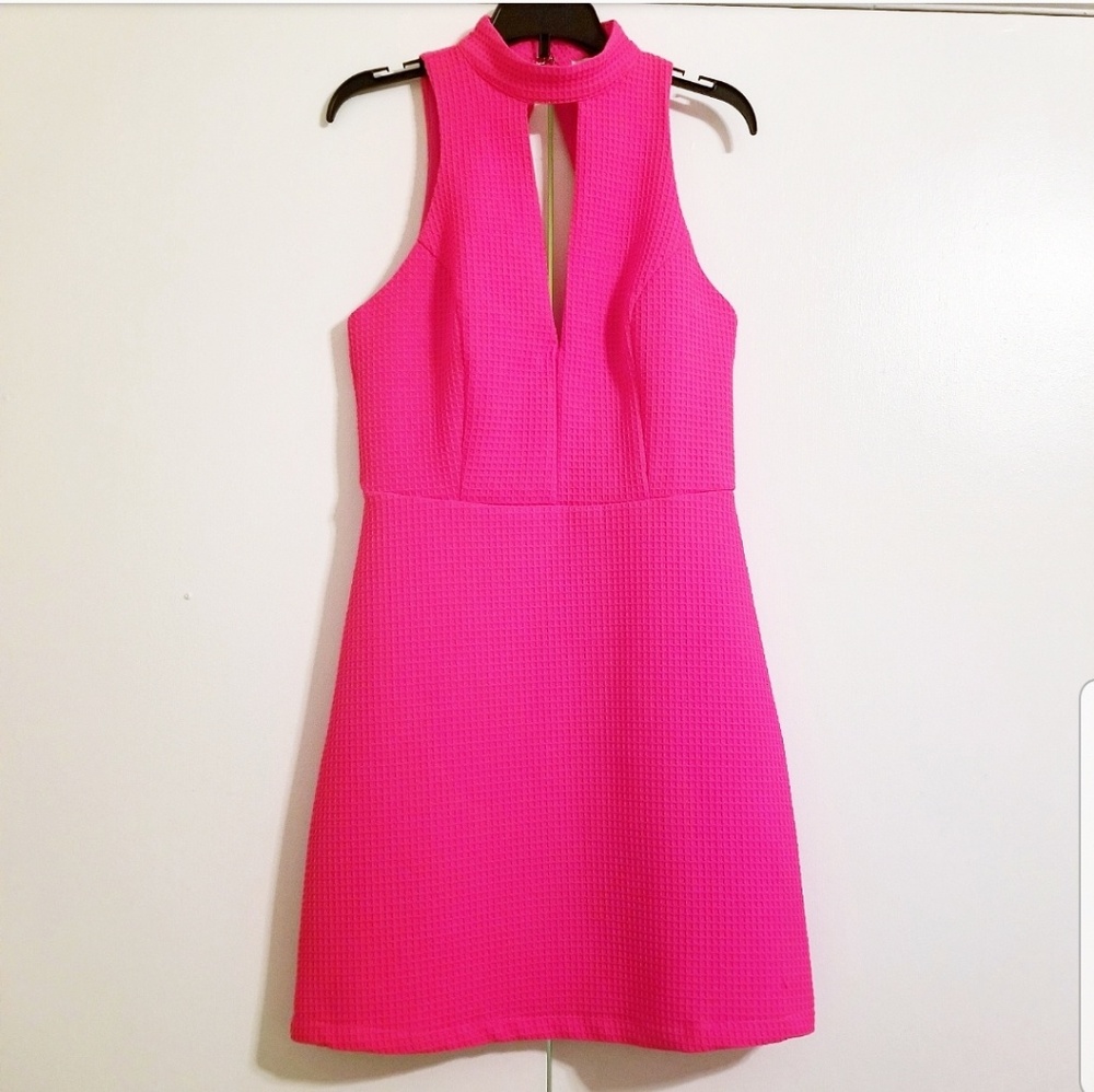 Hot pink dress with lace back size small